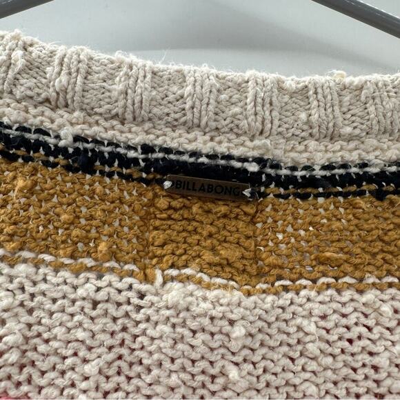 Billabong Easy Going Multicolor Chunky Knit Long Sleeve Cropped Sweater Sz XS - Picture 7 of 11